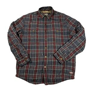 LL Bean Sherpa Lined Scotch Plaid Shirt Jacket Men's S Shacket‎ Slightly Fitted